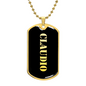 Claudio v2 - 18k Gold Finished Luxury Dog Tag Necklace