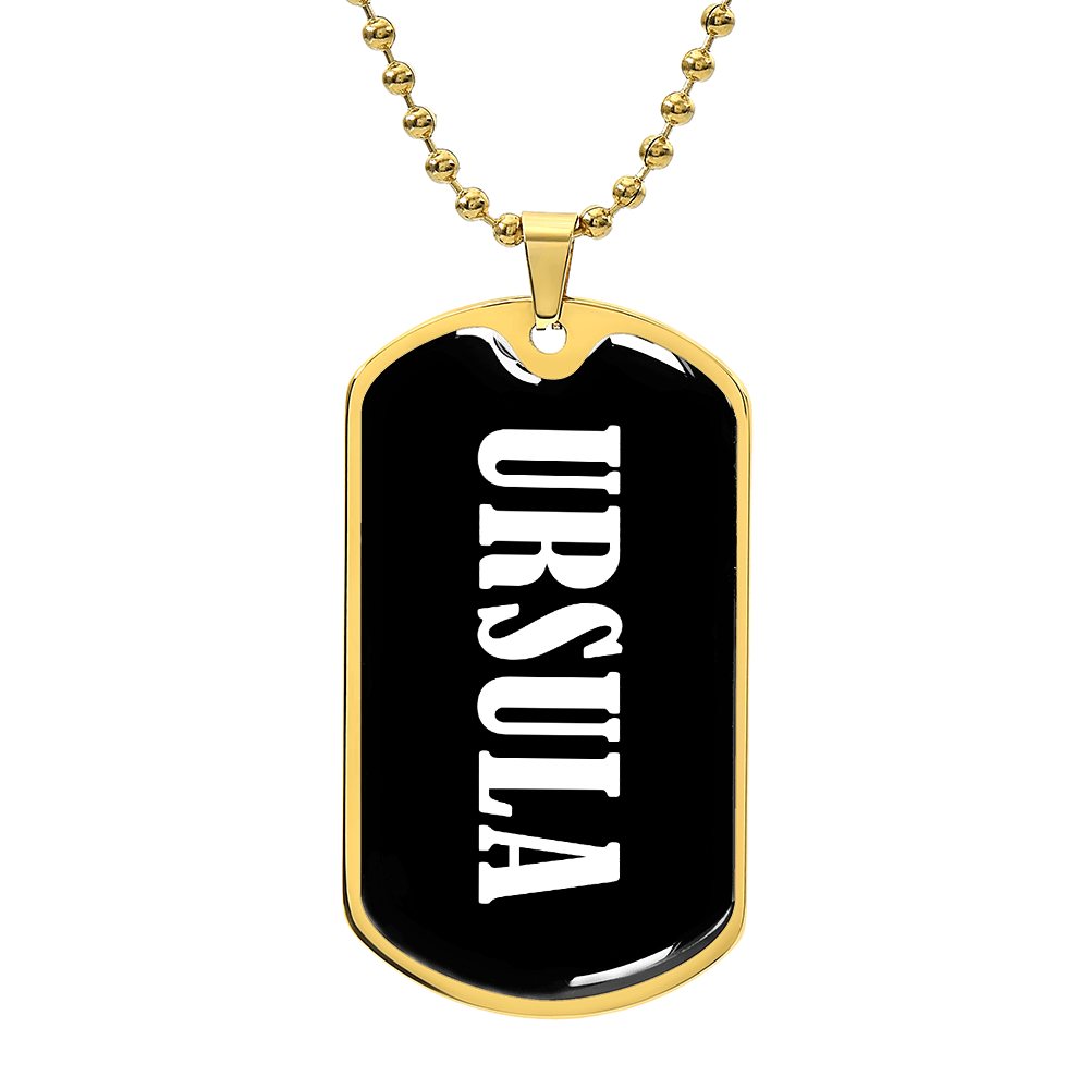 Ursula v03 - 18k Gold Finished Luxury Dog Tag Necklace