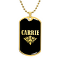 Carrie v02a - 18k Gold Finished Luxury Dog Tag Necklace