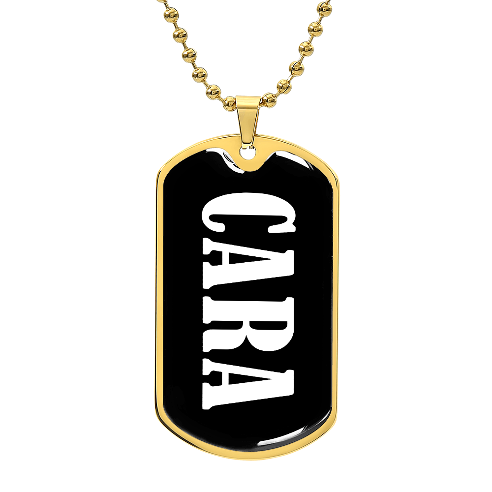 Cara v03 - 18k Gold Finished Luxury Dog Tag Necklace