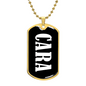 Cara v03 - 18k Gold Finished Luxury Dog Tag Necklace
