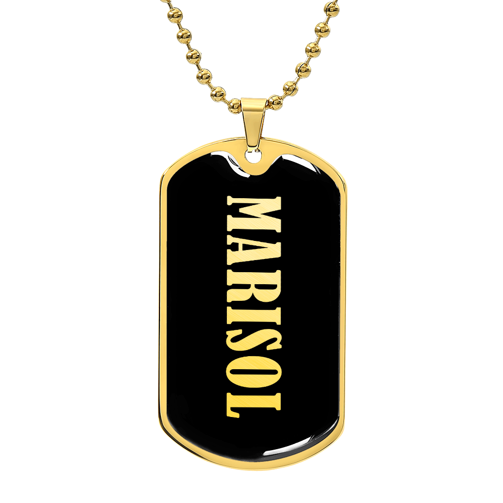 Marisol v02 - 18k Gold Finished Luxury Dog Tag Necklace