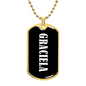 Graciela v03 - 18k Gold Finished Luxury Dog Tag Necklace