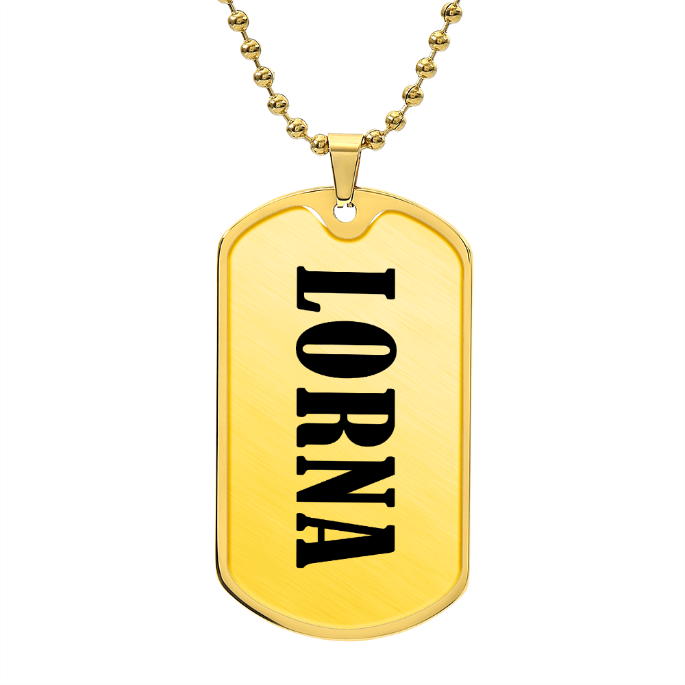 Lorna v01 - 18k Gold Finished Luxury Dog Tag Necklace