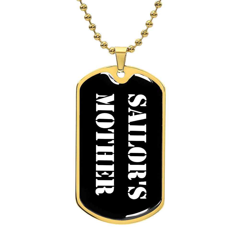 Sailor's Mother v3 - 18k Gold Finished Luxury Dog Tag Necklace