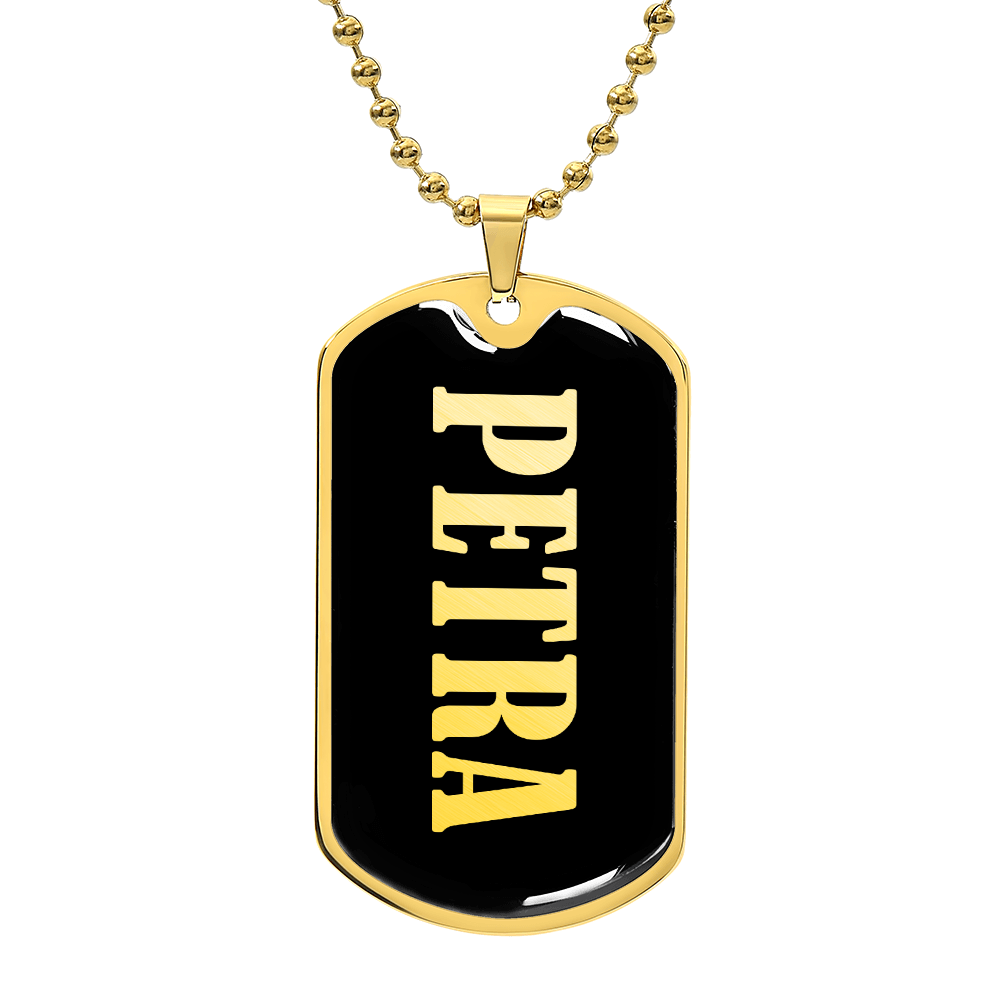 Petra v02 - 18k Gold Finished Luxury Dog Tag Necklace