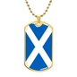 Scottish Flag - 18k Gold Finished Luxury Dog Tag Necklace