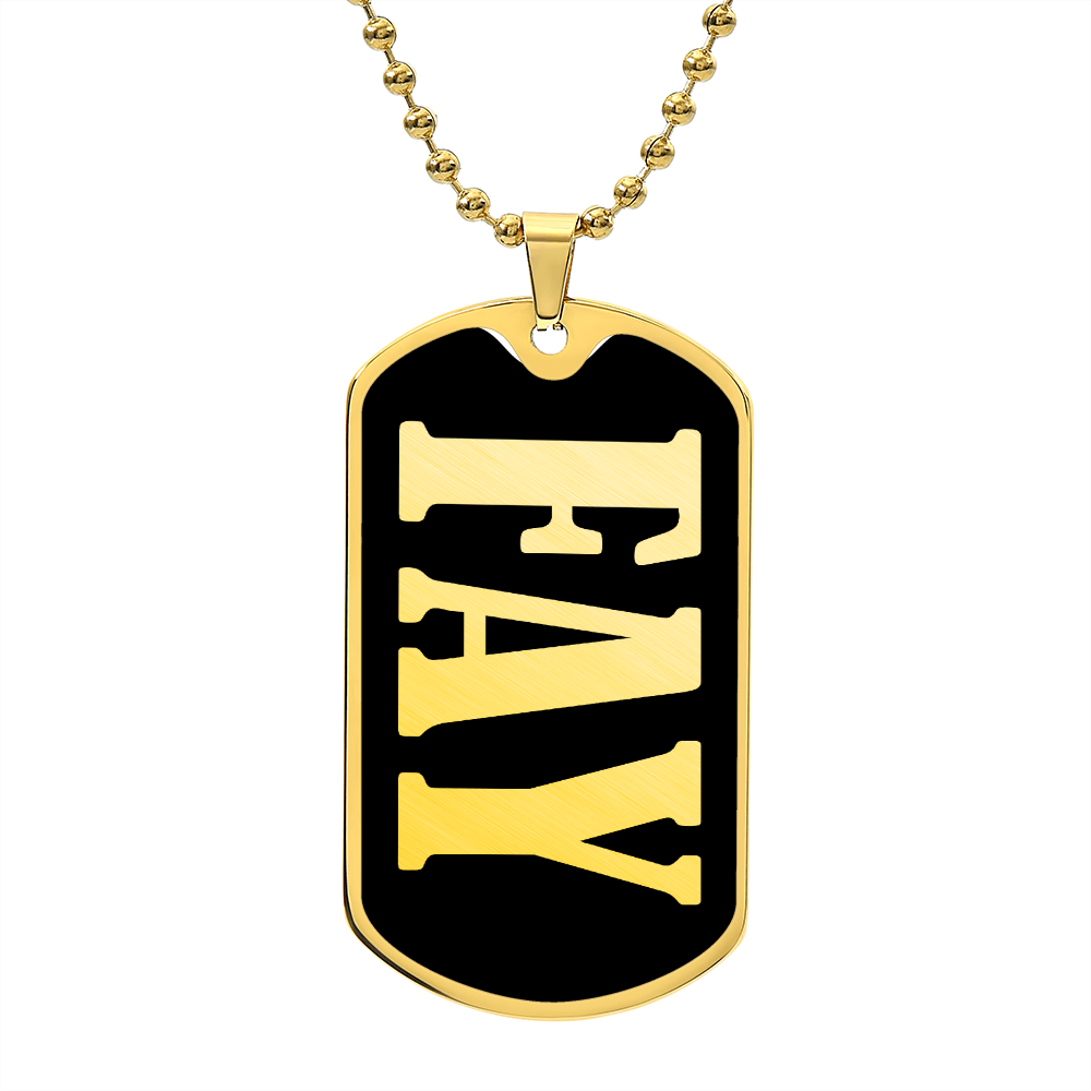 Fay v02 - 18k Gold Finished Luxury Dog Tag Necklace