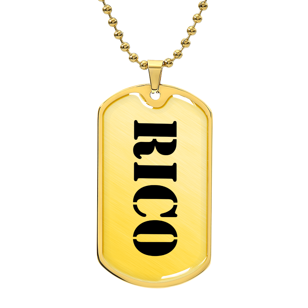 Rico - 18k Gold Finished Luxury Dog Tag Necklace
