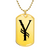 Initial Y v001-31 - 18k Gold Finished Luxury Dog Tag Necklace