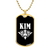 Kim v03a - 18k Gold Finished Luxury Dog Tag Necklace