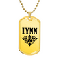 Lynn v01a - 18k Gold Finished Luxury Dog Tag Necklace