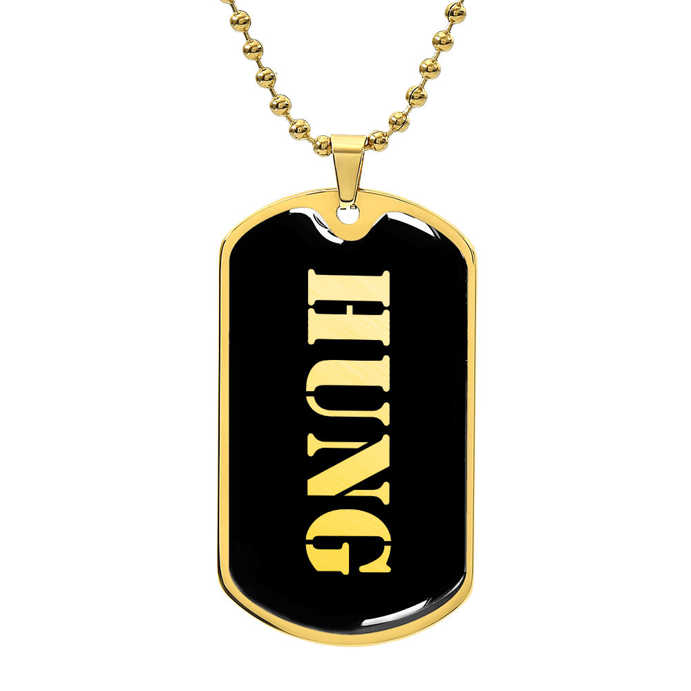 Hung v2 - 18k Gold Finished Luxury Dog Tag Necklace