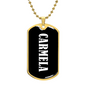 Carmela v03 - 18k Gold Finished Luxury Dog Tag Necklace