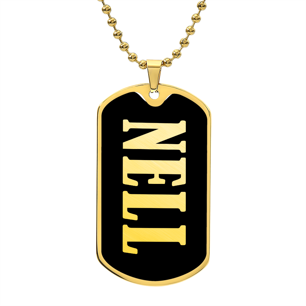 Nell v02 - 18k Gold Finished Luxury Dog Tag Necklace