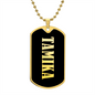 Tamika v02 - 18k Gold Finished Luxury Dog Tag Necklace