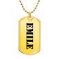 Emile - 18k Gold Finished Luxury Dog Tag Necklace