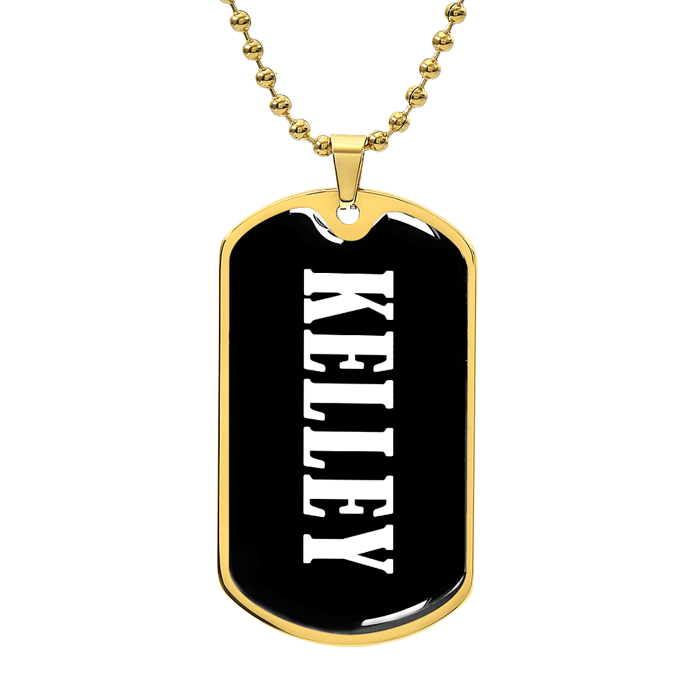 Kelley v03 - 18k Gold Finished Luxury Dog Tag Necklace