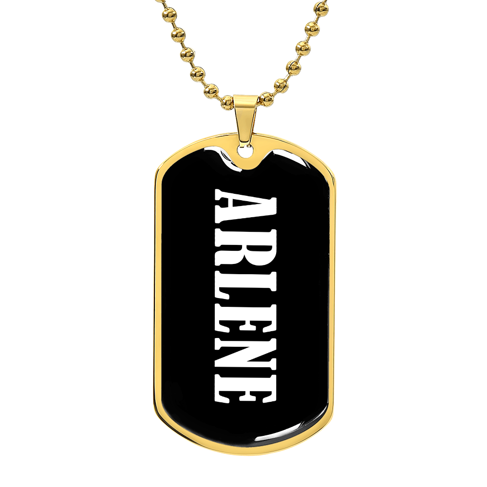 Arlene v01w - 18k Gold Finished Luxury Dog Tag Necklace
