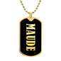 Maude v02 - 18k Gold Finished Luxury Dog Tag Necklace