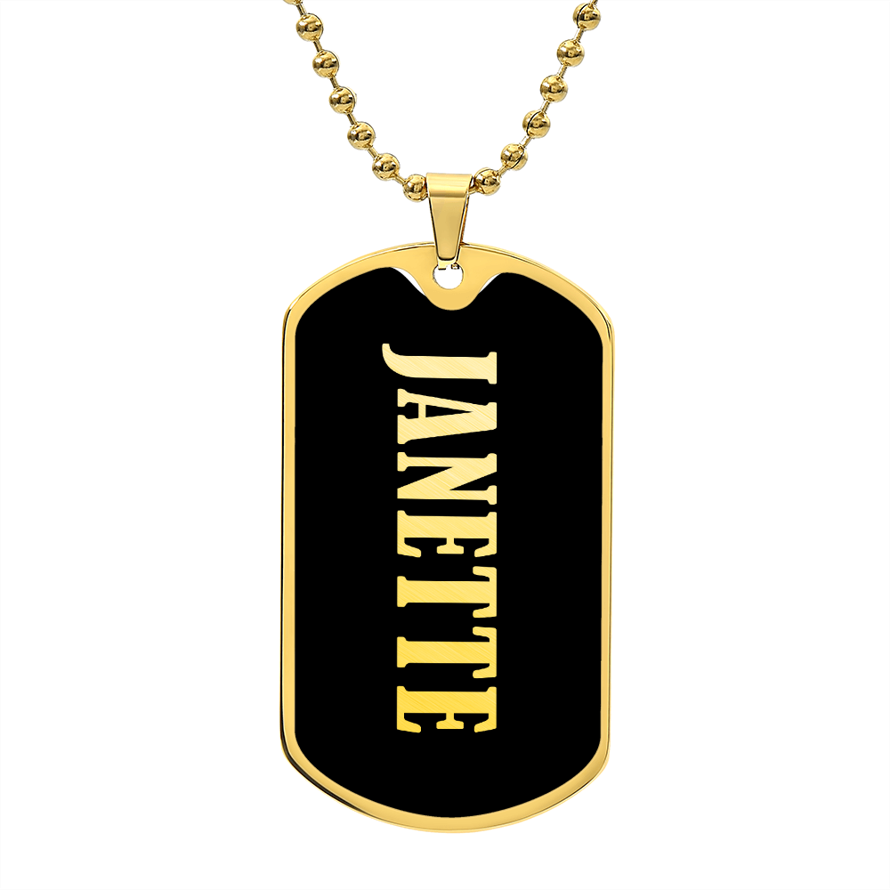 Janette v02 - 18k Gold Finished Luxury Dog Tag Necklace