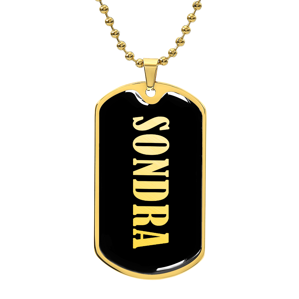 Sondra v02 - 18k Gold Finished Luxury Dog Tag Necklace
