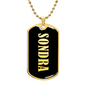 Sondra v02 - 18k Gold Finished Luxury Dog Tag Necklace