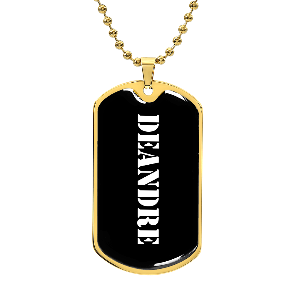 Deandre v3 - 18k Gold Finished Luxury Dog Tag Necklace