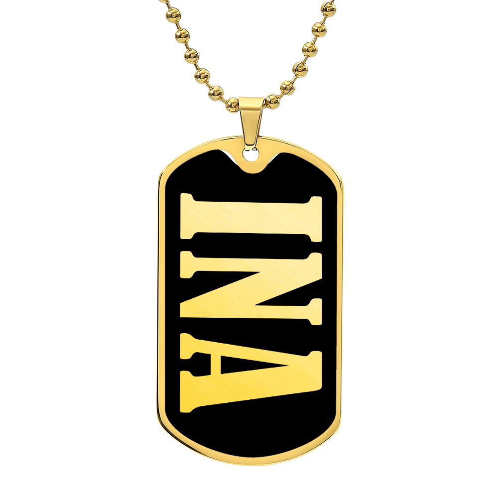 Ina v02 - 18k Gold Finished Luxury Dog Tag Necklace