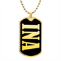 Ina v02 - 18k Gold Finished Luxury Dog Tag Necklace