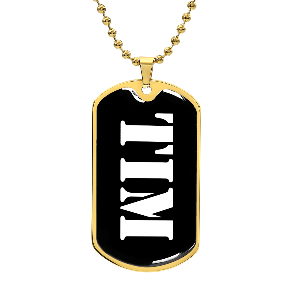Tim v3 - 18k Gold Finished Luxury Dog Tag Necklace