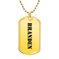 Branden - 18k Gold Finished Luxury Dog Tag Necklace
