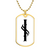 Initial I v001-34 - 18k Gold Finished Luxury Dog Tag Necklace