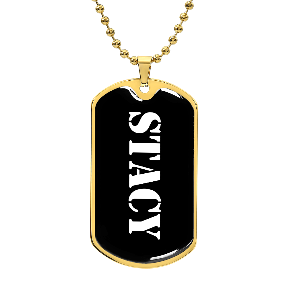 Stacy v3 - 18k Gold Finished Luxury Dog Tag Necklace