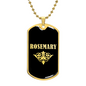 Rosemary v02a - 18k Gold Finished Luxury Dog Tag Necklace