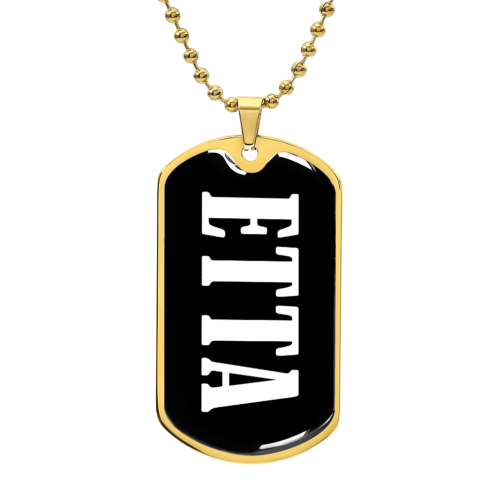 Etta v03 - 18k Gold Finished Luxury Dog Tag Necklace
