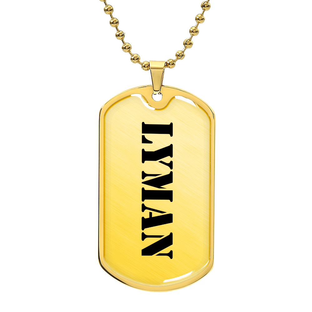 Lyman - 18k Gold Finished Luxury Dog Tag Necklace