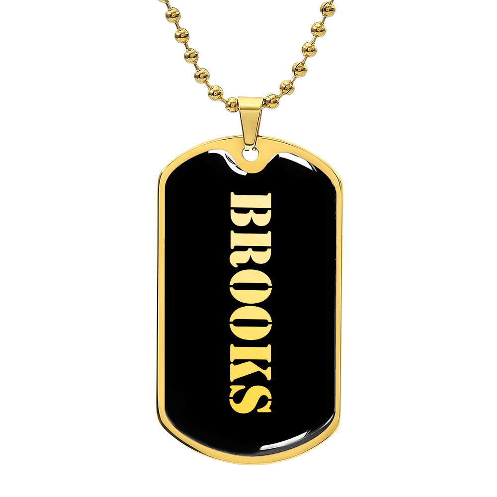 Brooks v2 - 18k Gold Finished Luxury Dog Tag Necklace