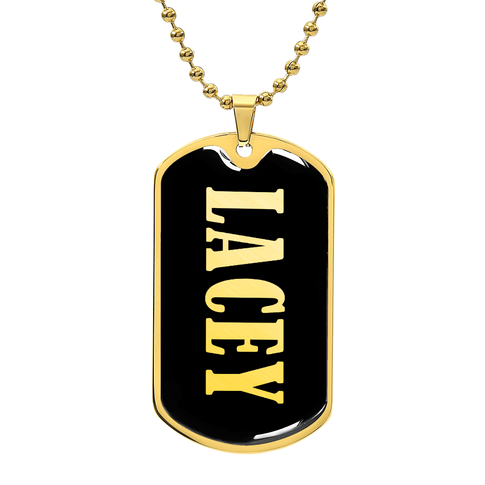 Lacey v02 - 18k Gold Finished Luxury Dog Tag Necklace