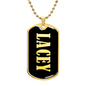 Lacey v02 - 18k Gold Finished Luxury Dog Tag Necklace