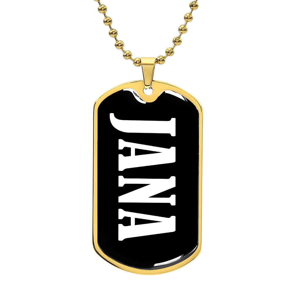 Jana v03 - 18k Gold Finished Luxury Dog Tag Necklace