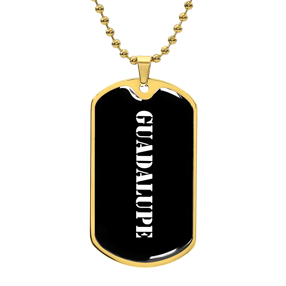 Guadalupe v3 - 18k Gold Finished Luxury Dog Tag Necklace
