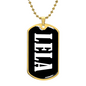 Lela v03 - 18k Gold Finished Luxury Dog Tag Necklace
