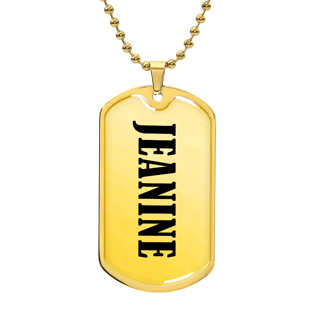 Jeanine v01 - 18k Gold Finished Luxury Dog Tag Necklace