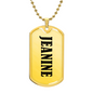 Jeanine v01 - 18k Gold Finished Luxury Dog Tag Necklace