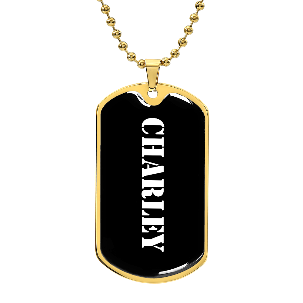 Charley v3 - 18k Gold Finished Luxury Dog Tag Necklace