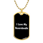 Love My Boxerdoodle v6 - 18k Gold Finished Luxury Dog Tag Necklace
