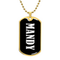 Mandy v03 - 18k Gold Finished Luxury Dog Tag Necklace