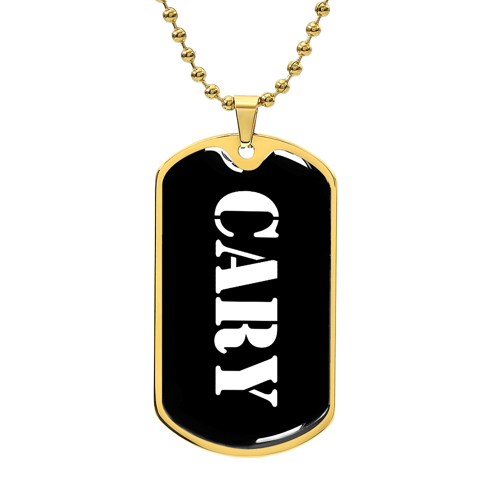 Cary v3 - 18k Gold Finished Luxury Dog Tag Necklace