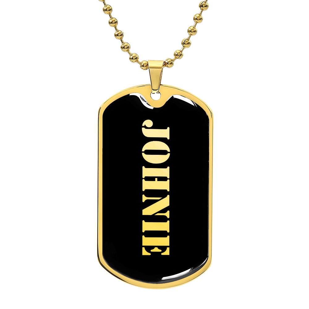 Johnie v2 - 18k Gold Finished Luxury Dog Tag Necklace